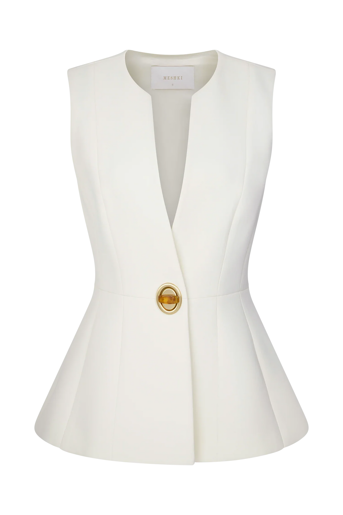 Angelie Suiting Vest Top Ivory