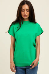 Green Mock Neck Knit Maternity Top