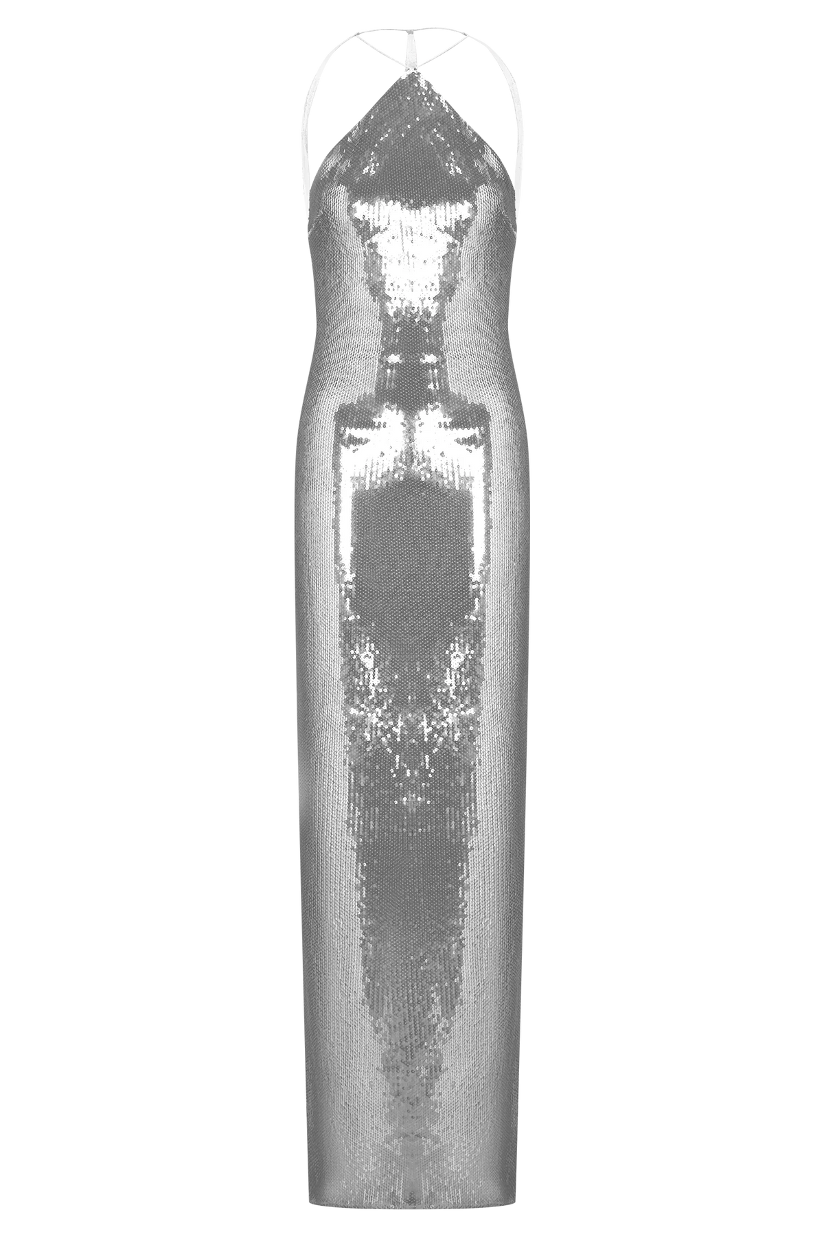 Baldwin Sequin Cut Out Maxi Dress Silver