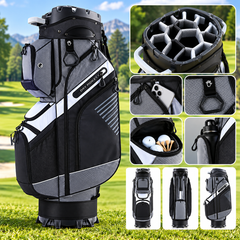 🔥T-Lock Golf Cart Bag with 14 Way Organizer Divider Top