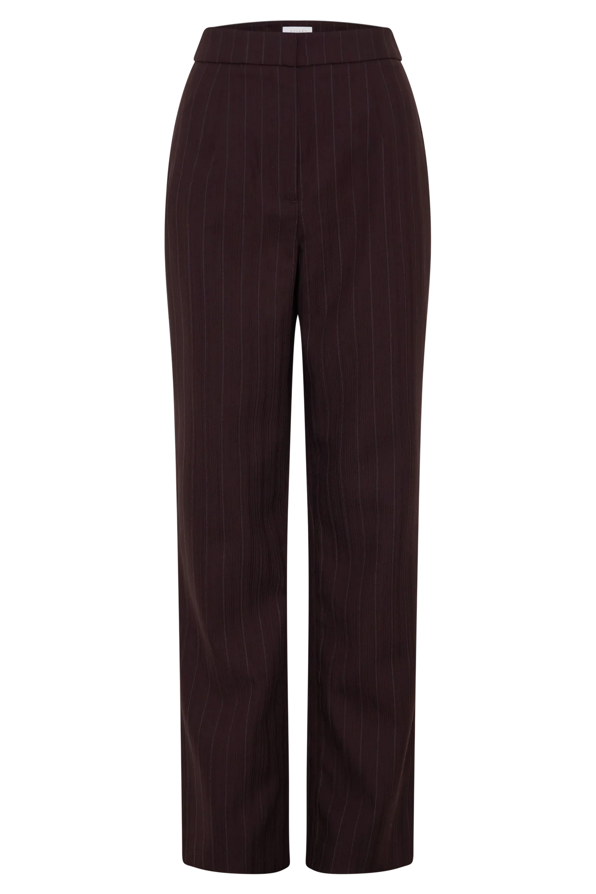 Agatha Straight Leg Suiting Pants Plum Pinstripe