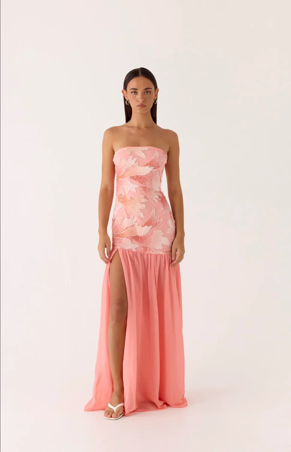 Allana Beaded Maxi Dress - Papaya