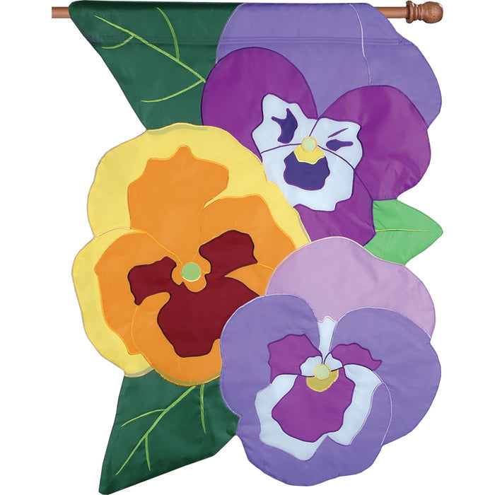 28 in. Flag - Spring Pansies