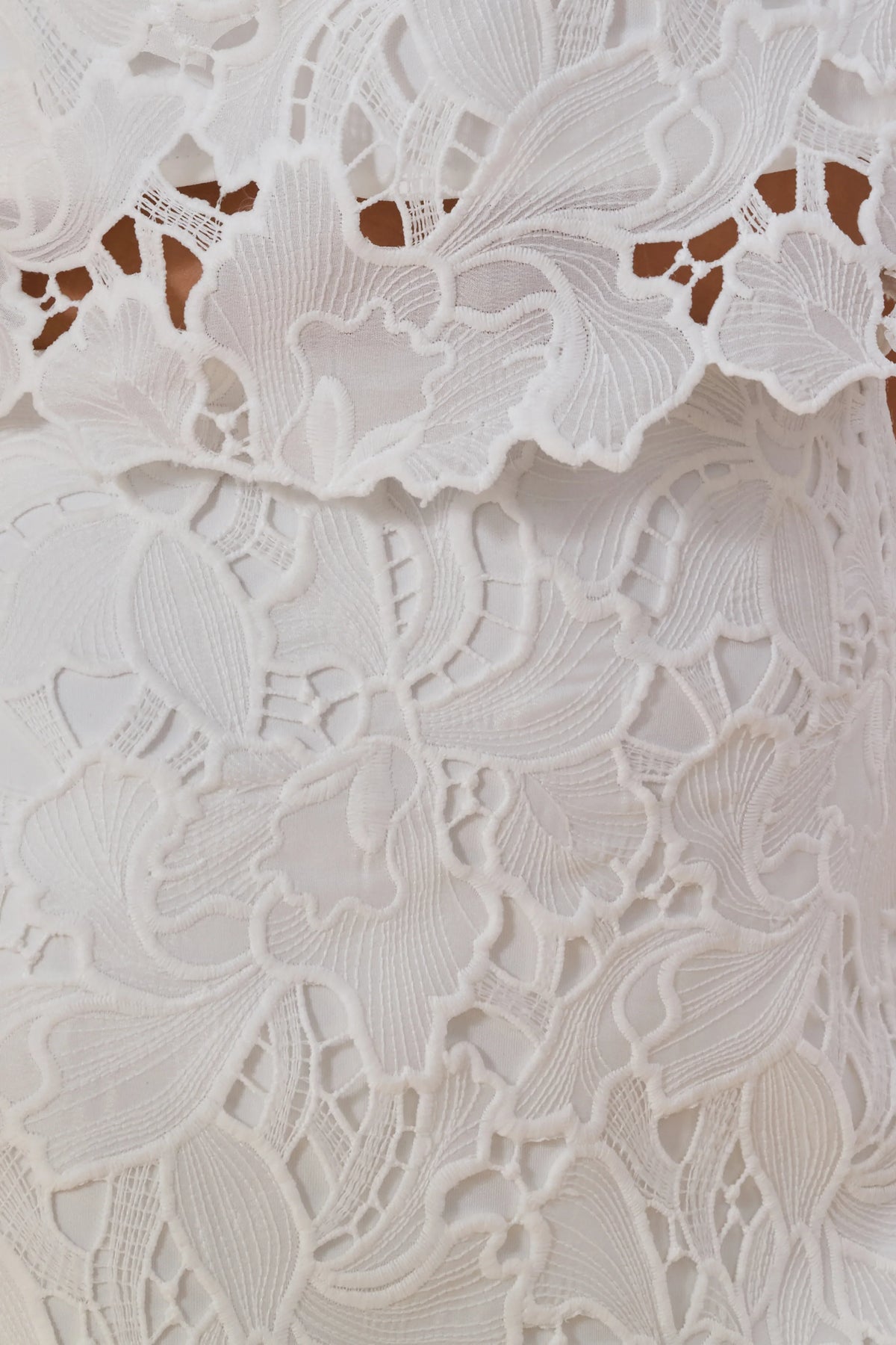 Aisling White Lace Midi Skirt