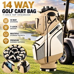 🔥T-Lock Golf Cart Bag with 14 Way Organizer Divider Top