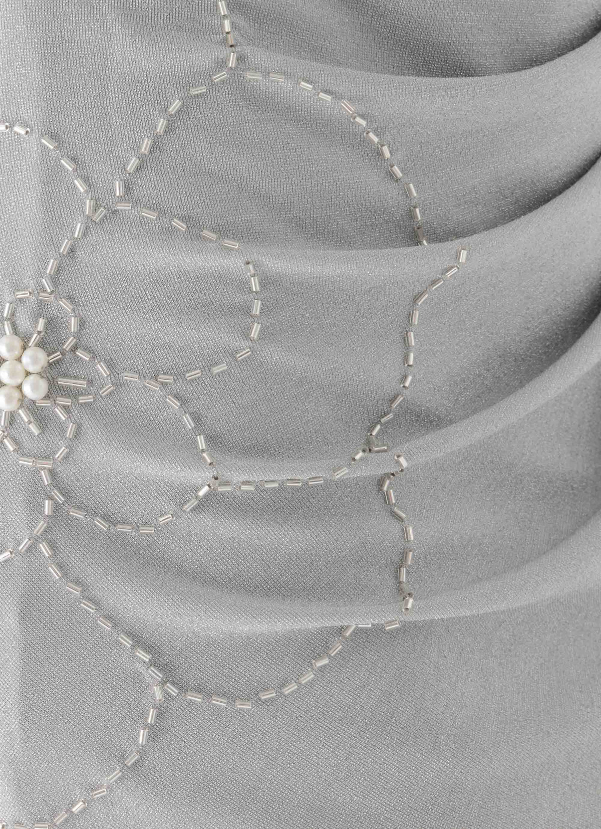 Atenea Cowl Mini Dress Silver