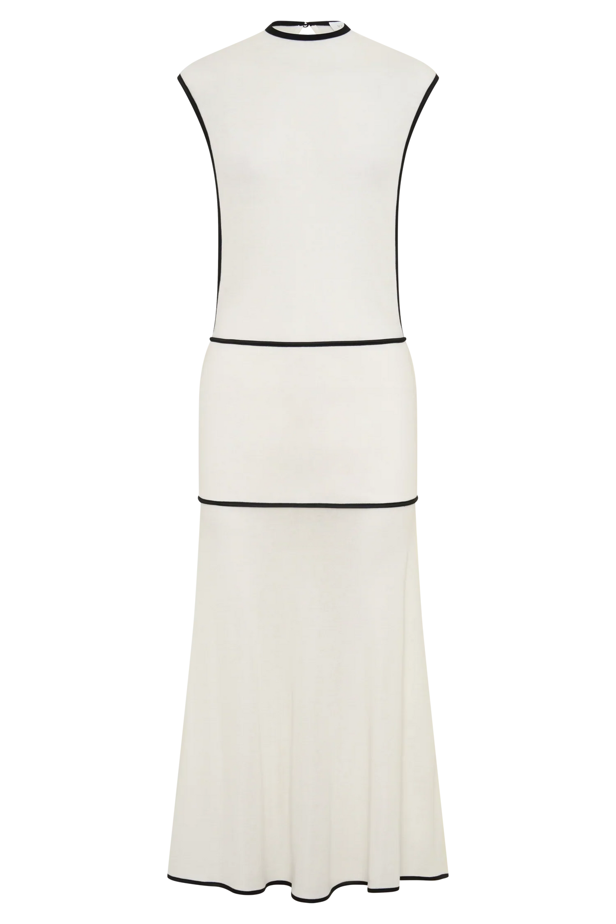 Aris Sleeveless Sheer Maxi Dress Black White