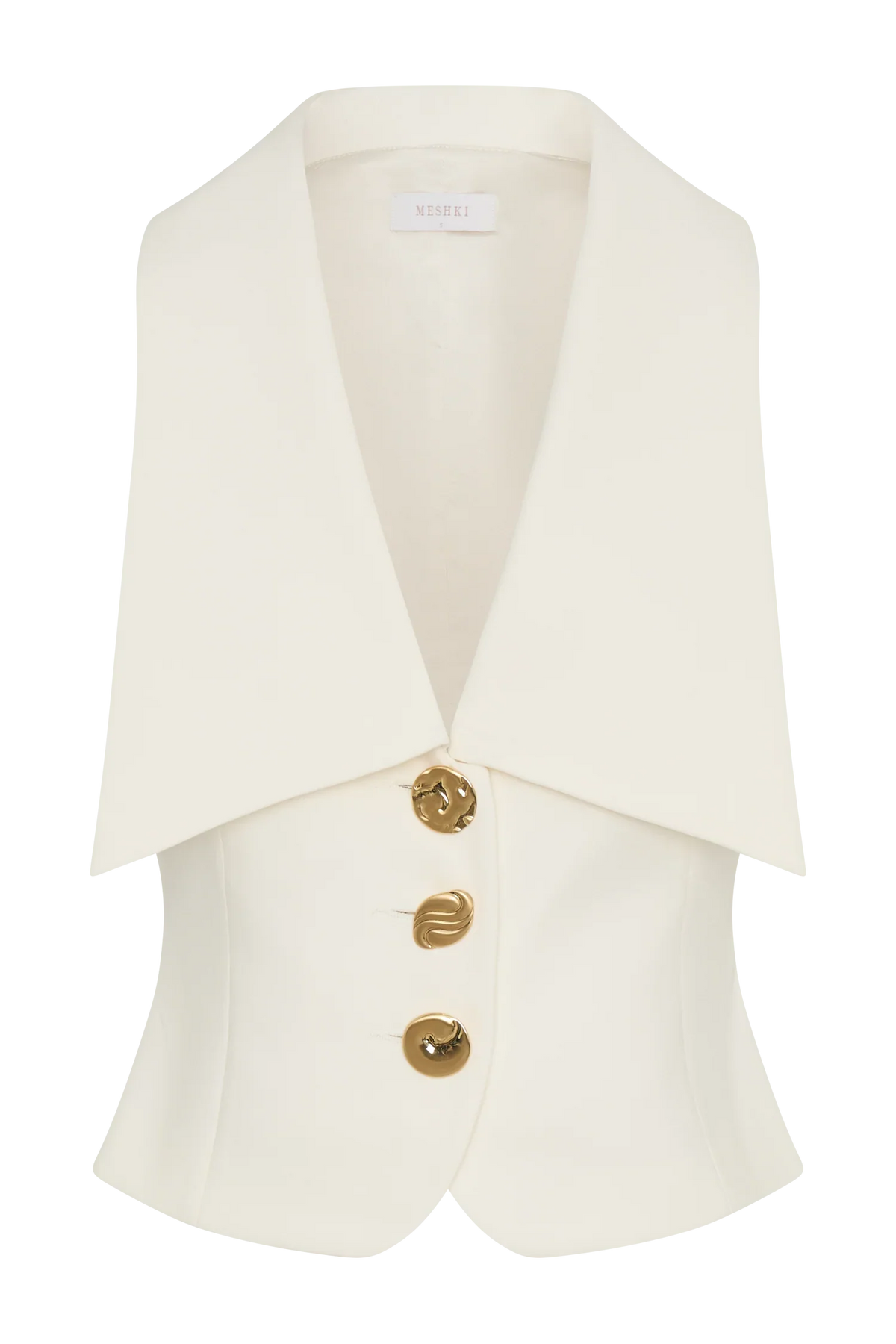 Alix Mixed Button Vest Ivory