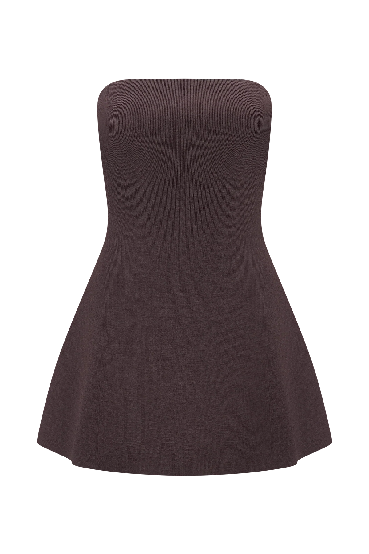 Anette Bandage Knit Strapless Top Chocolate