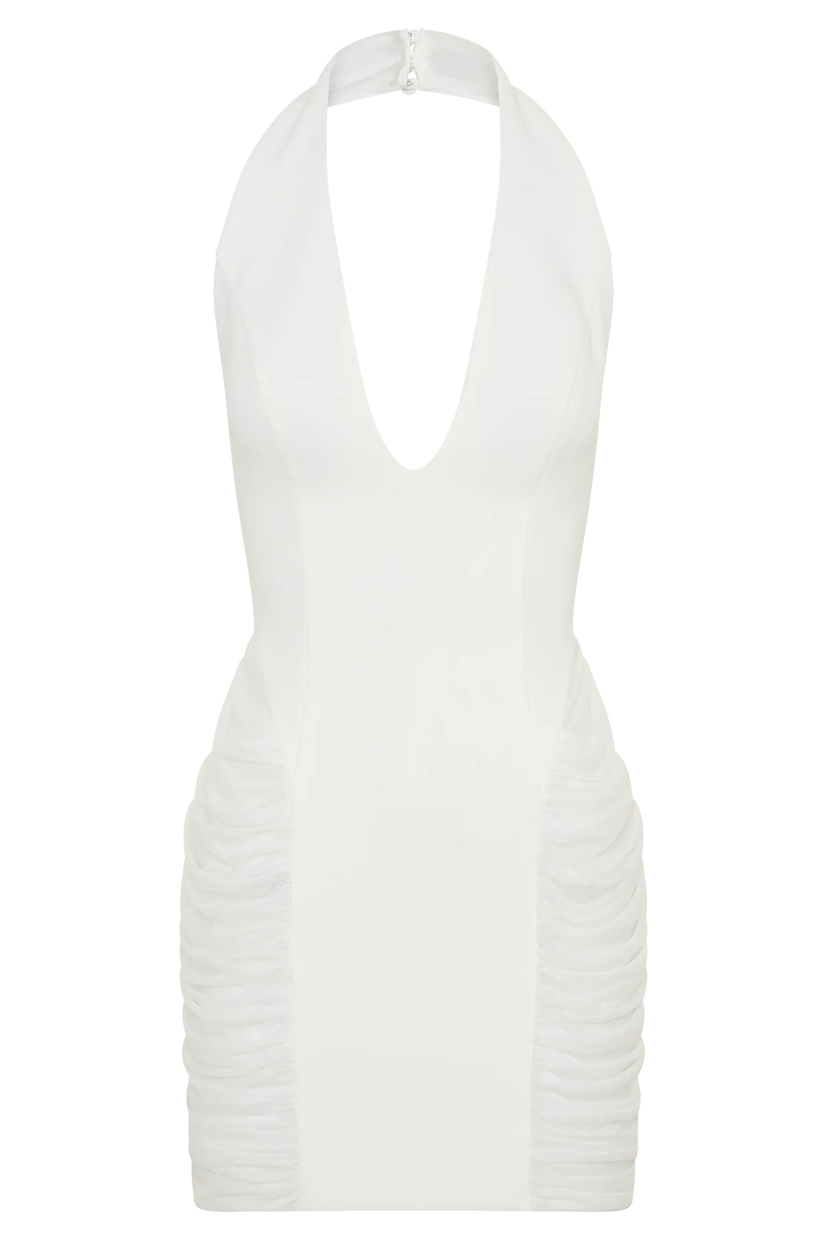 Anari Gathered Scuba Mini Dress White