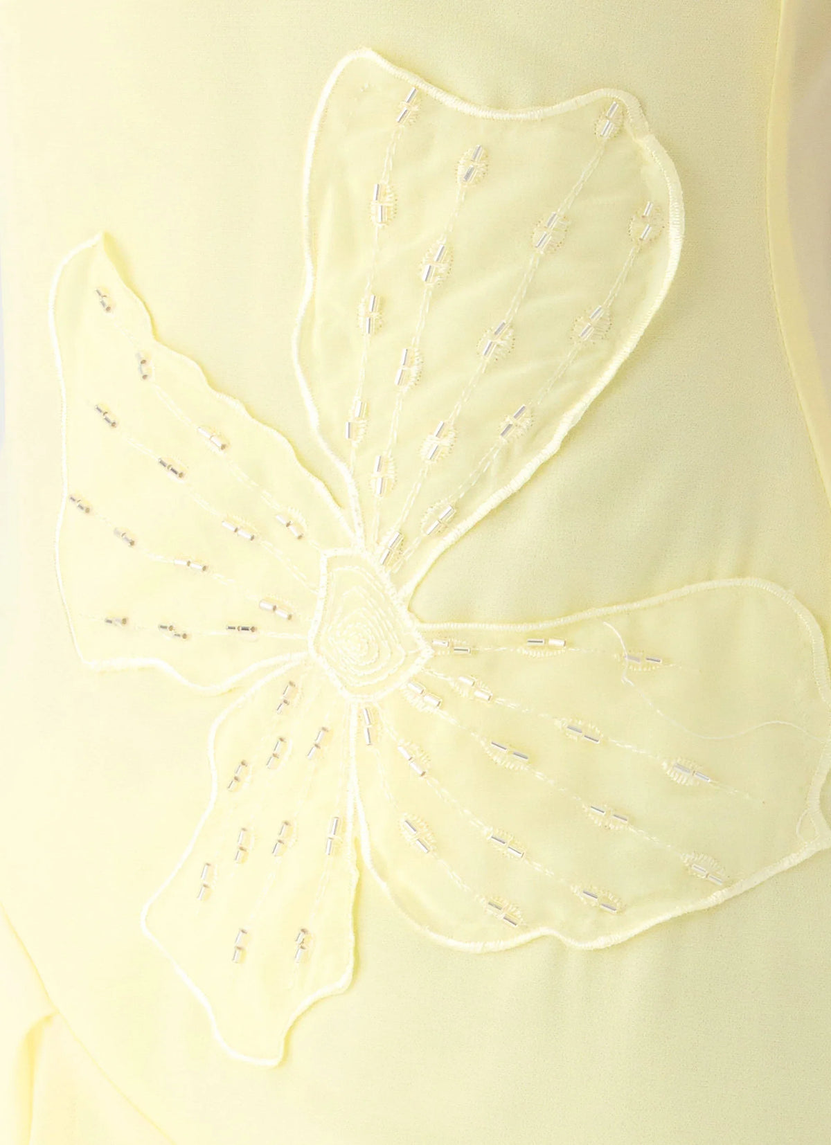Aysha Beaded Flower Midi Dress Yellow
