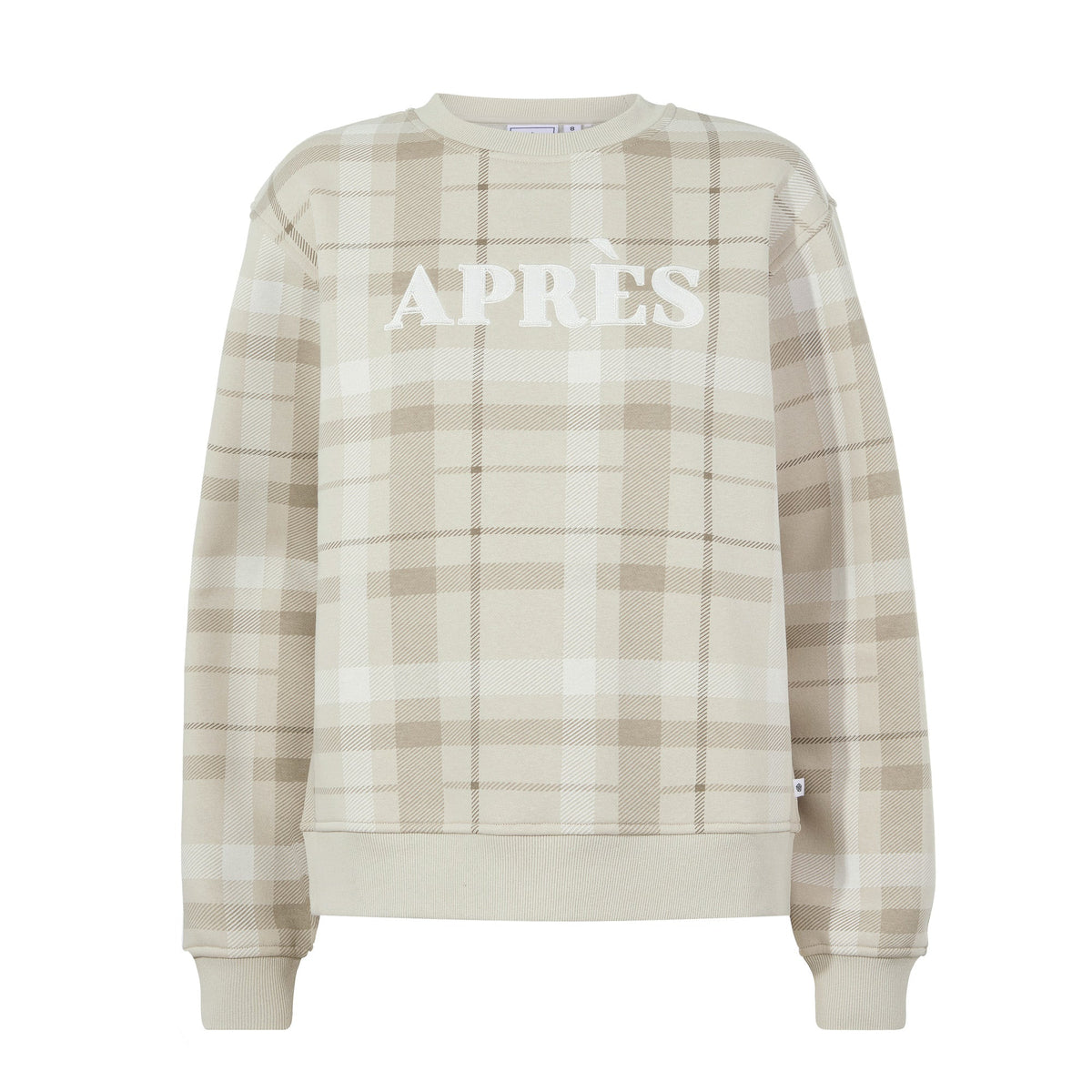 Gina Mens Supersoft Check Print Crew Neck Sweatshirt - Simply Taupe Check