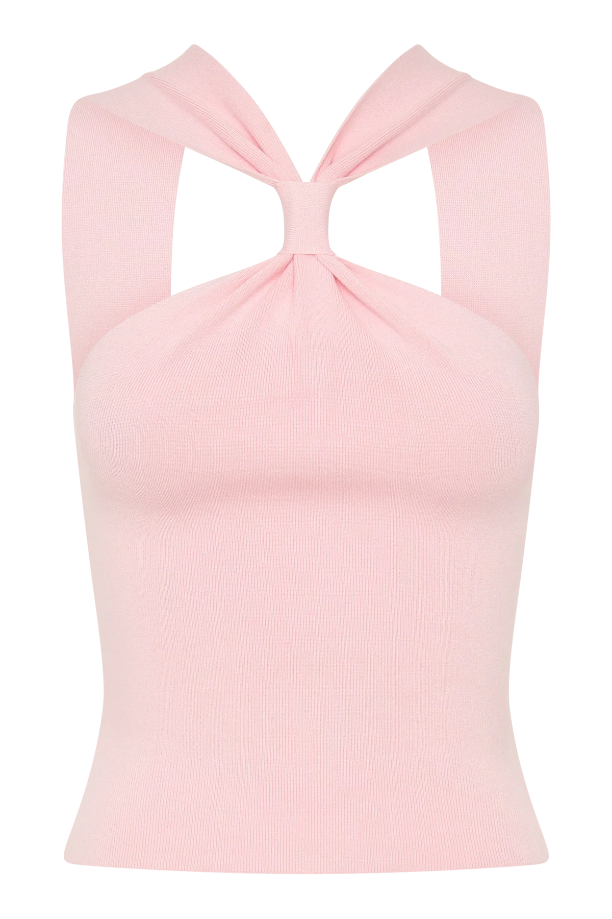 Angelika Twist Front Knit Top Baby Pink