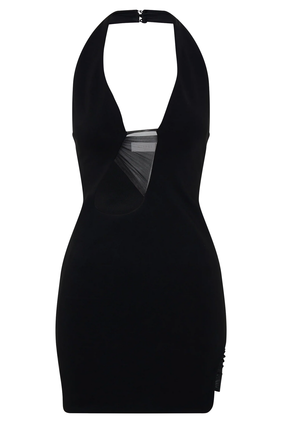 Aubree Crepe And Mesh Mini Dress Black