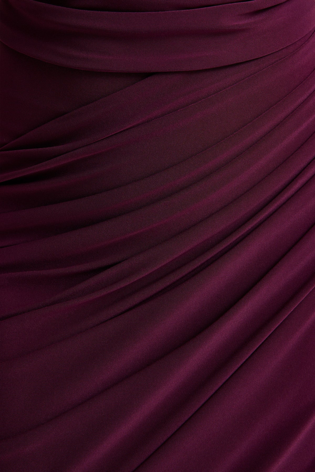 Cairo Burgundy Cowl Neck Maxi Dress With Gathered Detailing