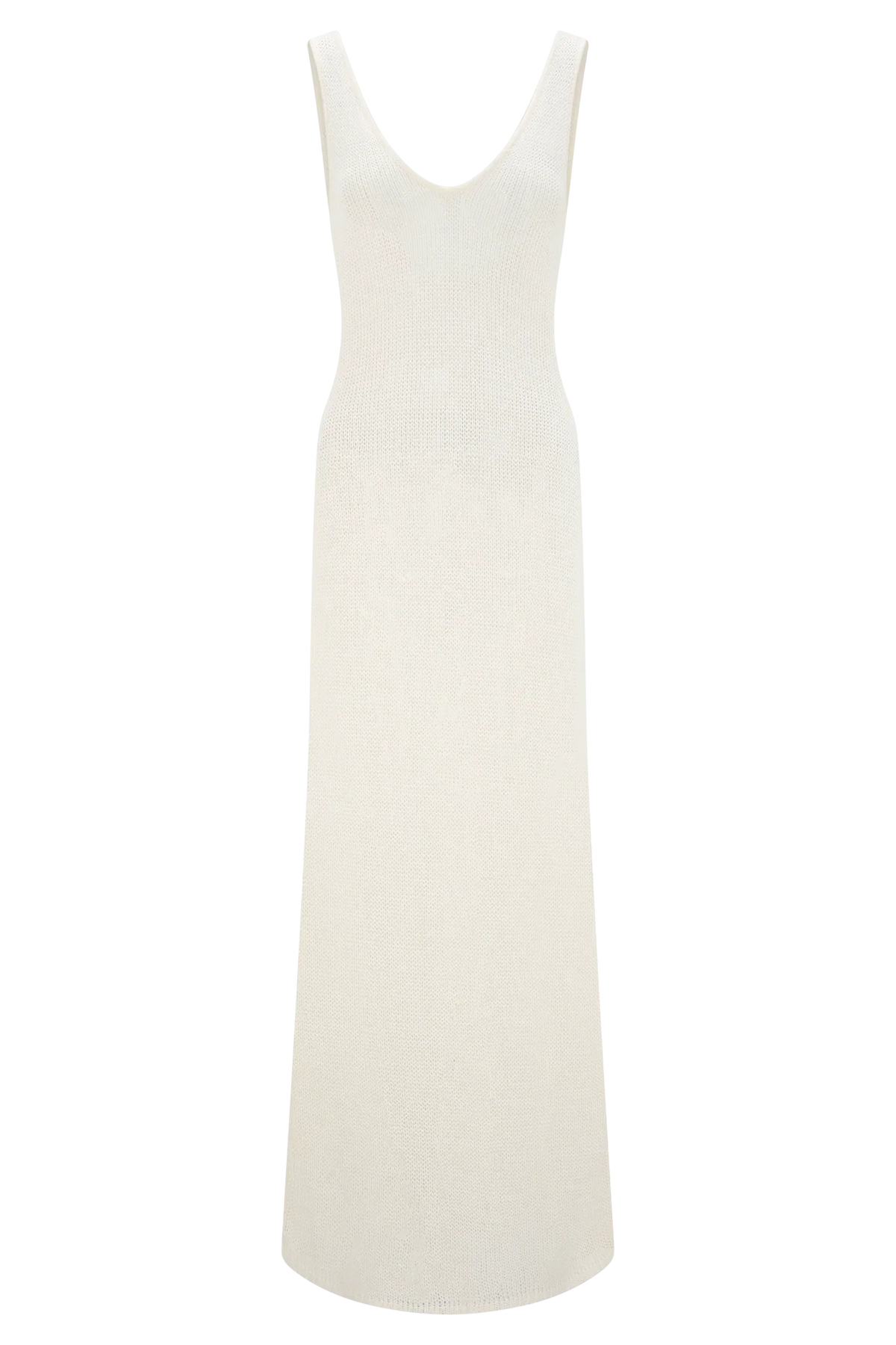 Ari Tape Yarn Knit Maxi Dress White