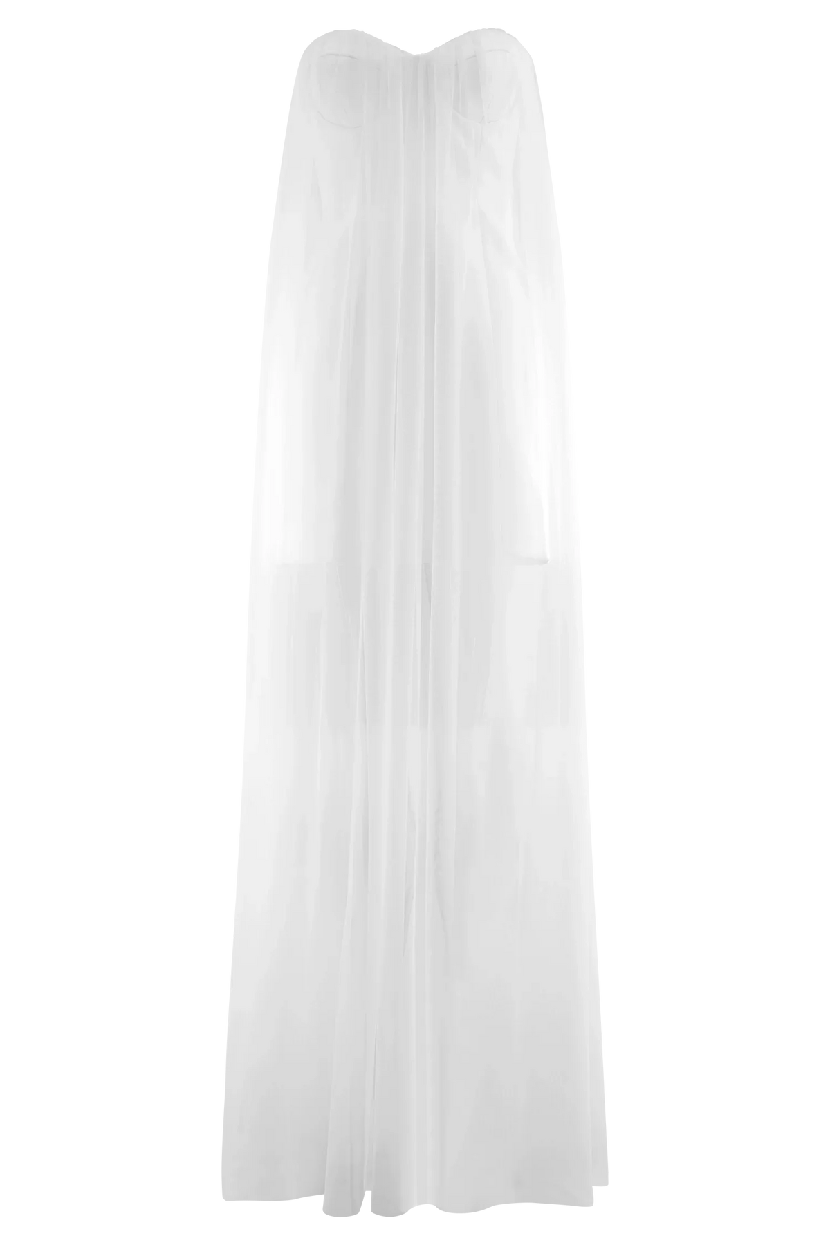 Bettany Chiffon Strapless Maxi Dress White