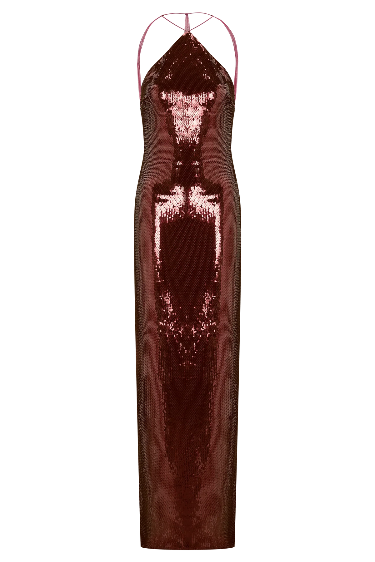 Baldwin Sequin Cut Out Maxi Dress Mahogany