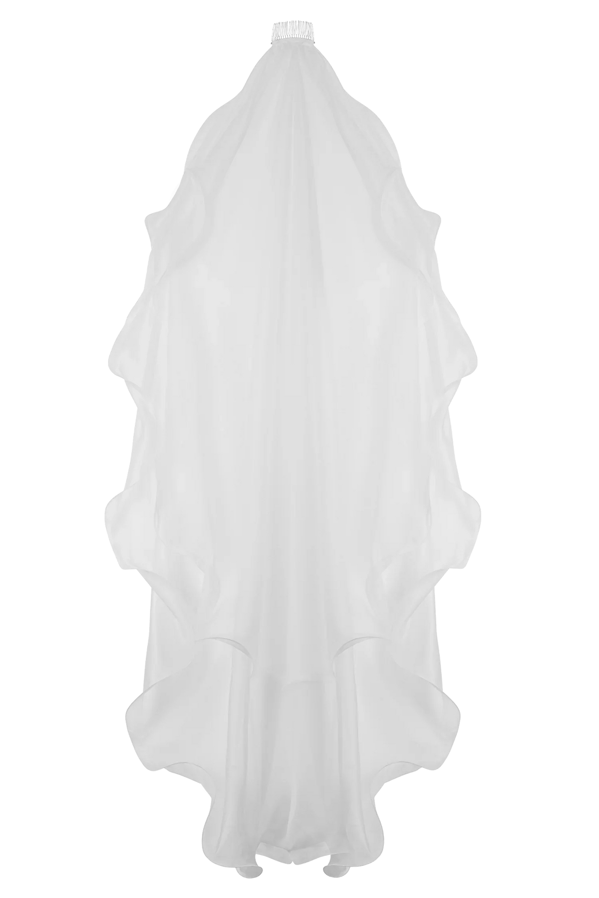 Asteria Draped Chiffon Veil Ivory