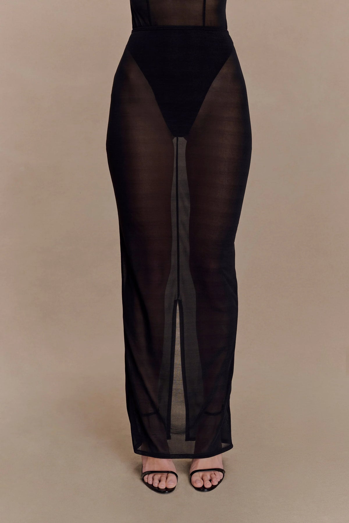 Aoife Mesh Maxi Skirt Black