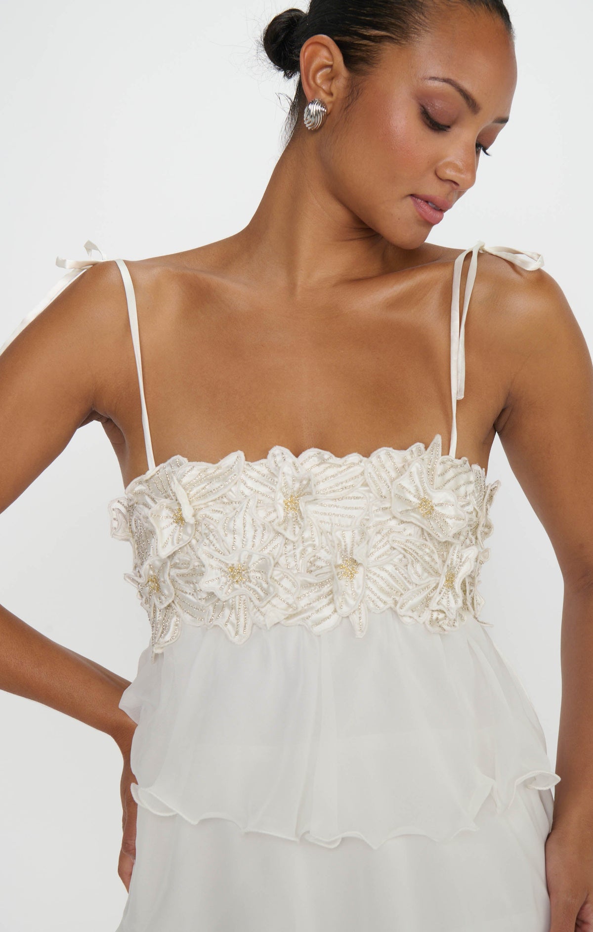 Gabriella Mini Dress ~ White Enchanted Embellishment