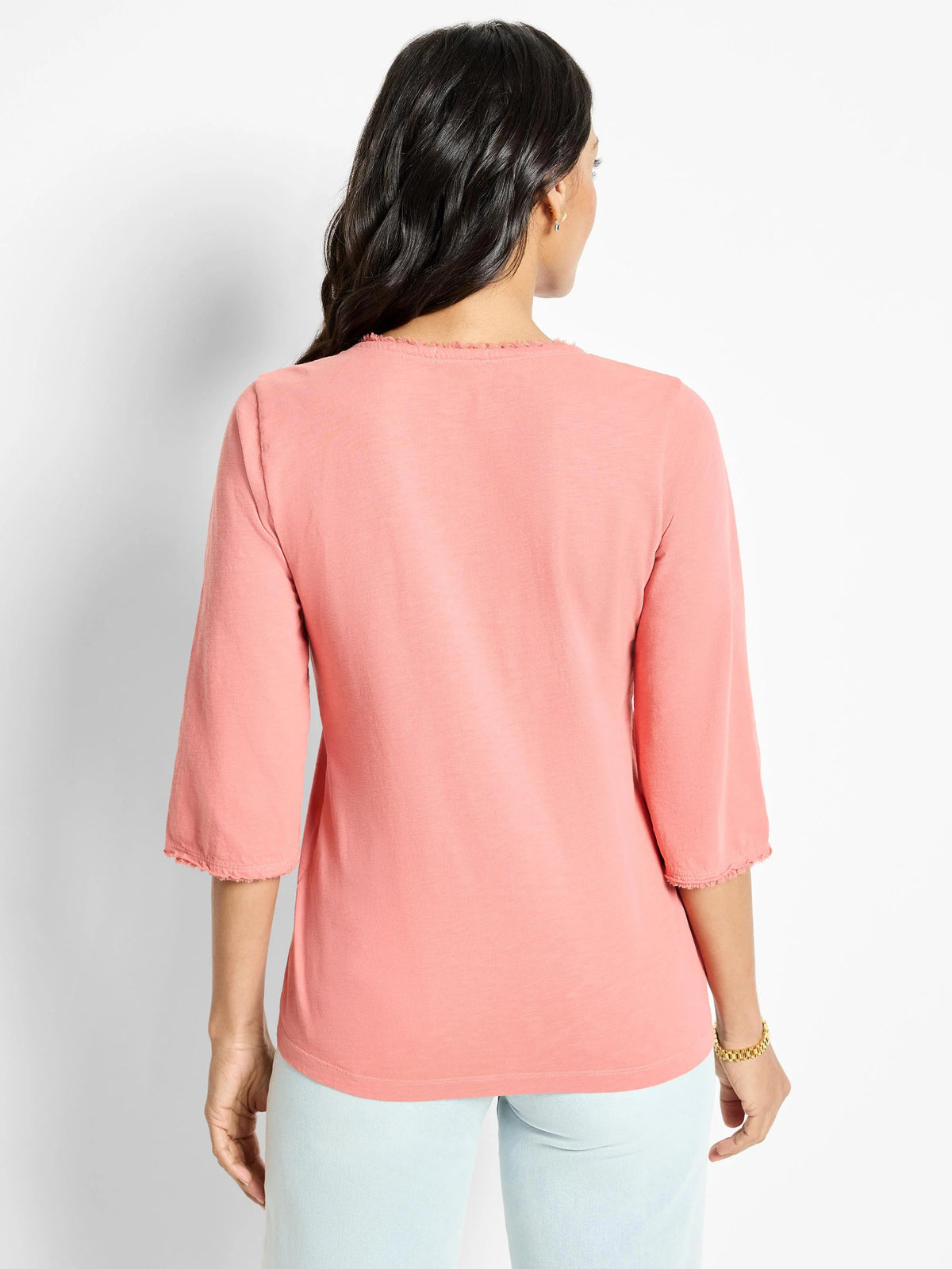NZT 3/4 Sleeve Fringe Tee