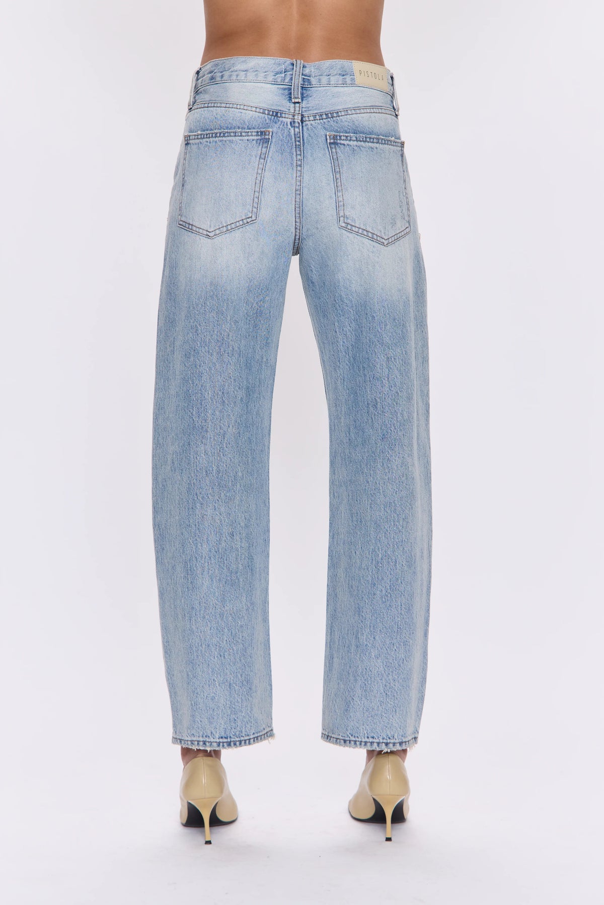 Pistola Lexi Mid Rise Bowed Straight Jean