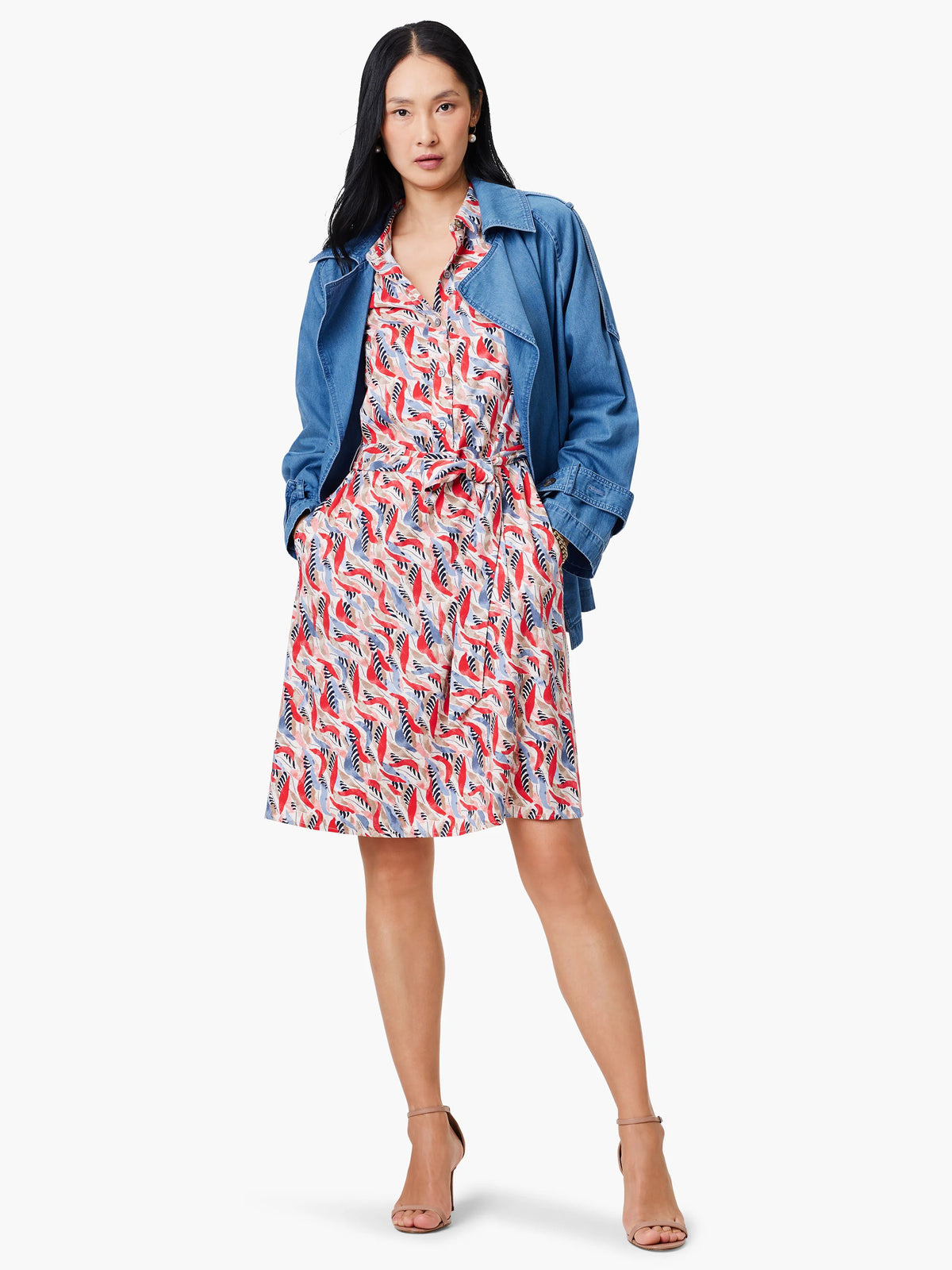 Coral Waves Live In Shirt Dress