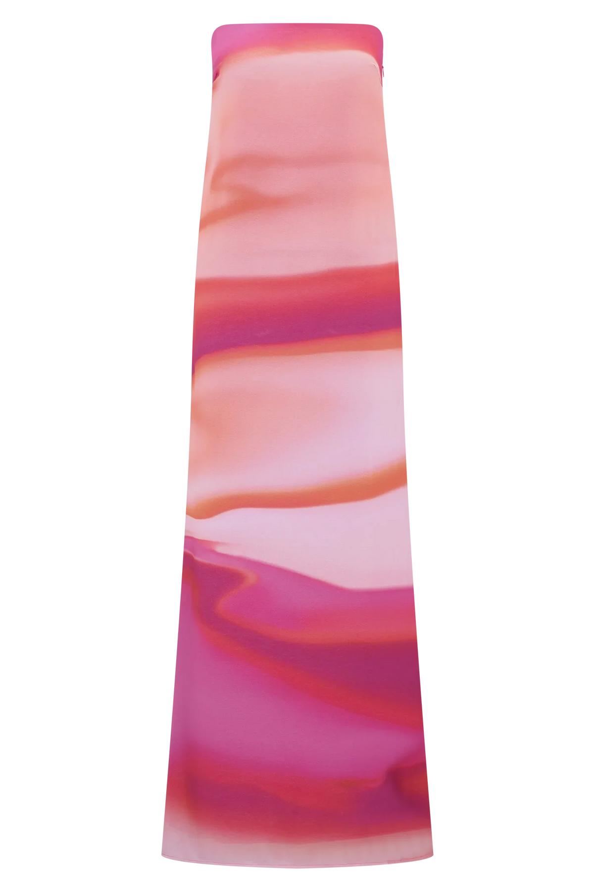 Amaya Strapless Chiffon Maxi Dress Pink Sunset Print