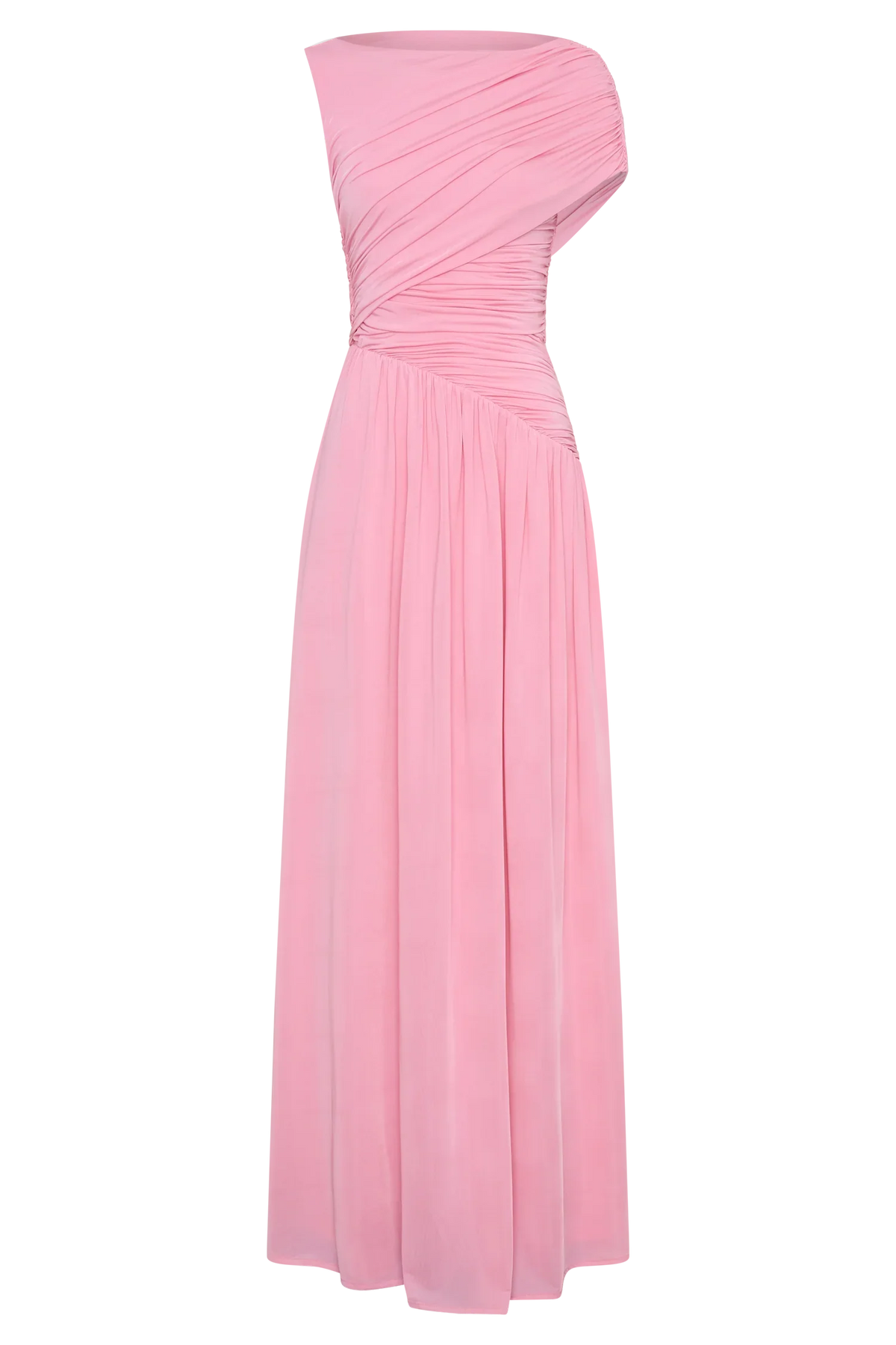 Ayeshya Slinky Asymmetric Maxi Dress Candy Pink