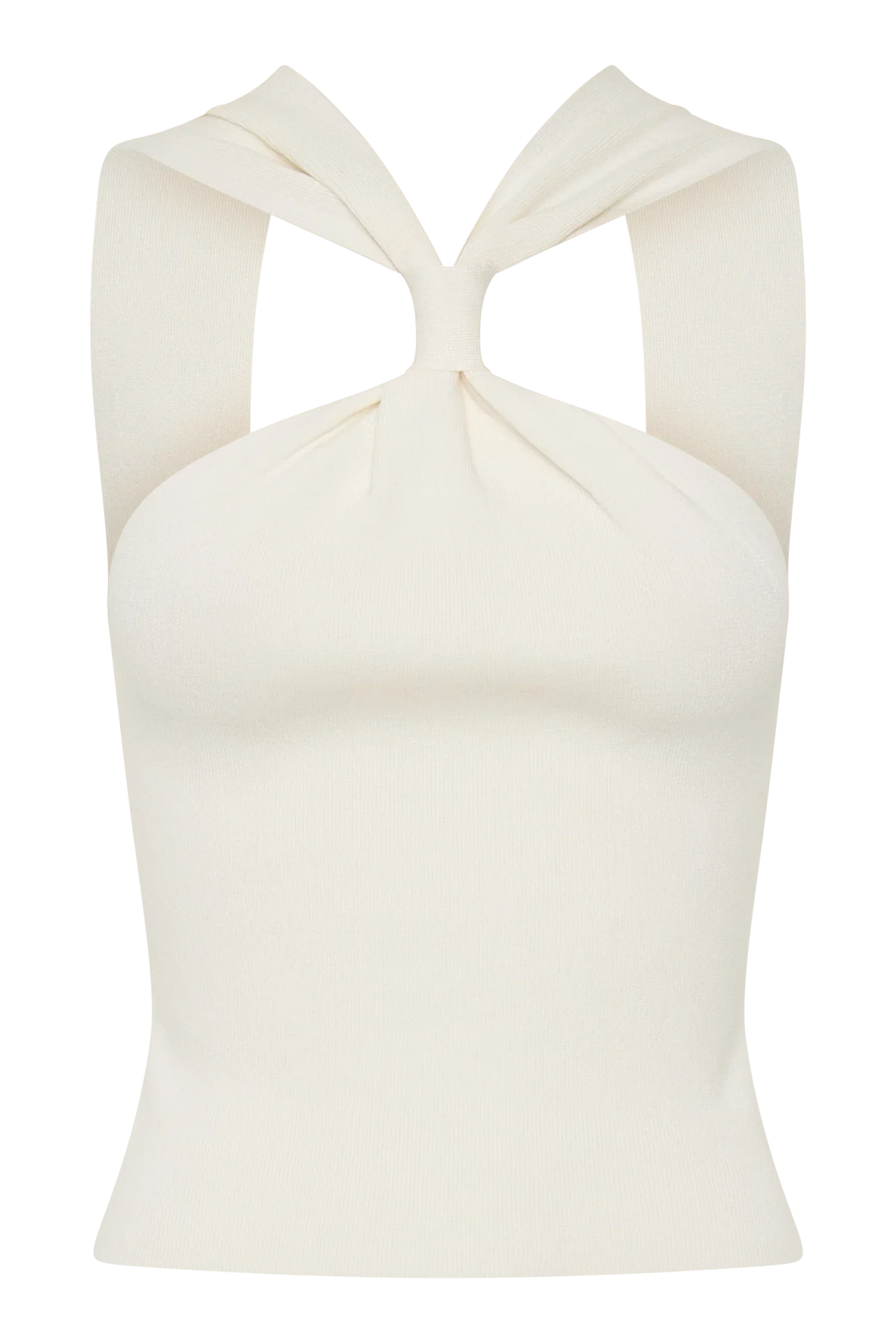 Angelika Twist Front Knit Top Ivory