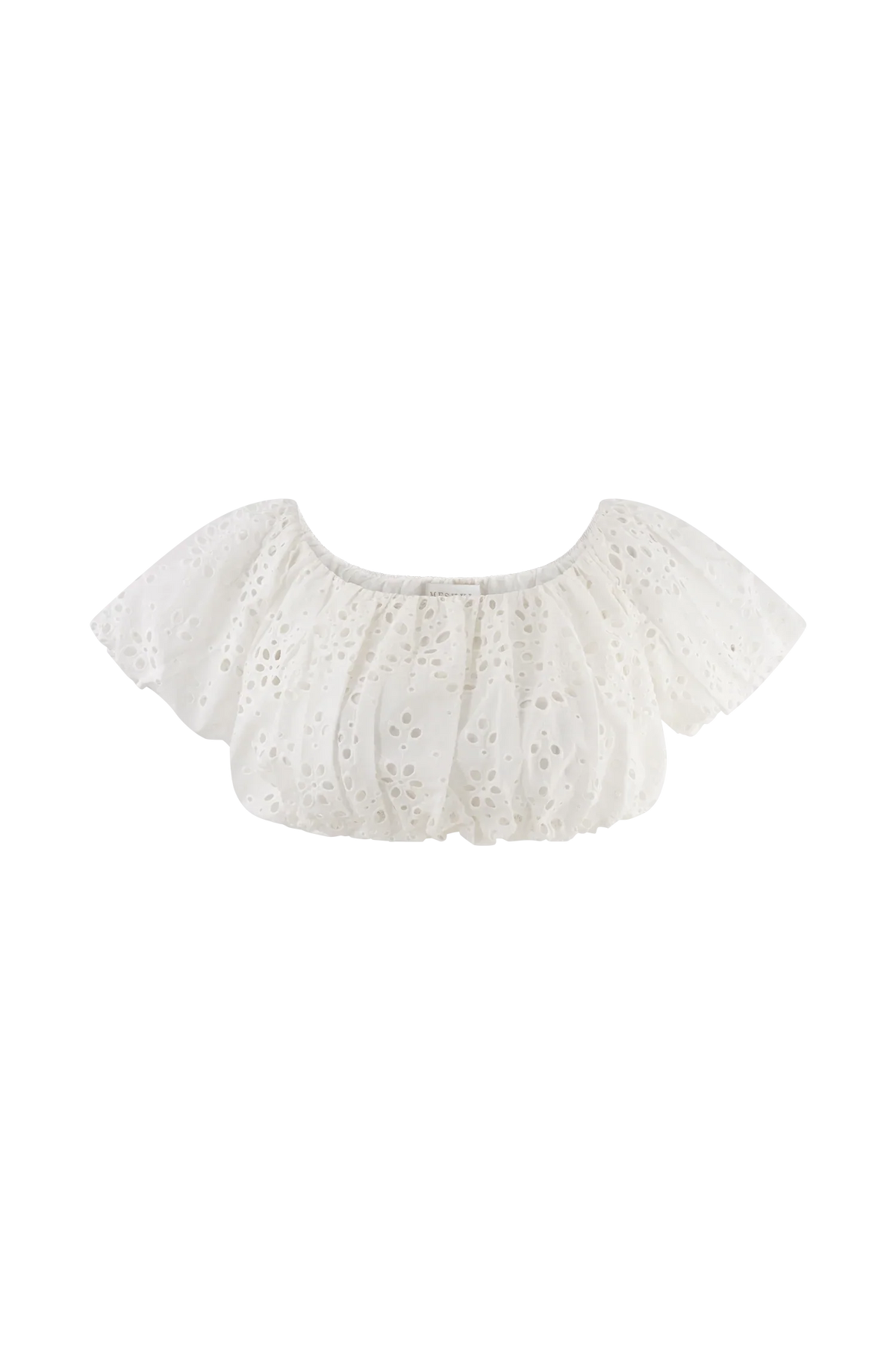 Autumn Off Shoulder Broderie Top White