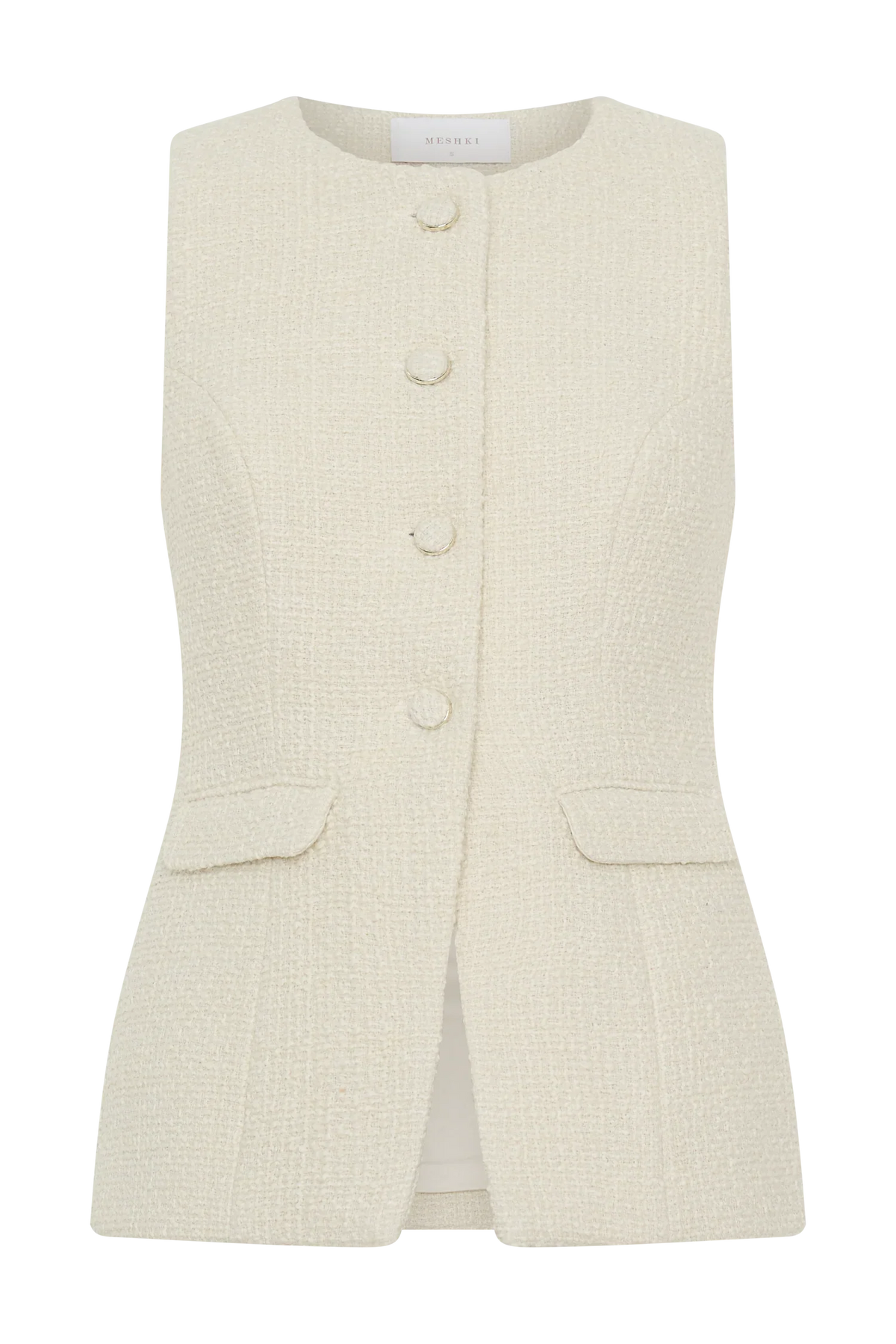 Camilla Boucle Sleeveless Vest Ivory
