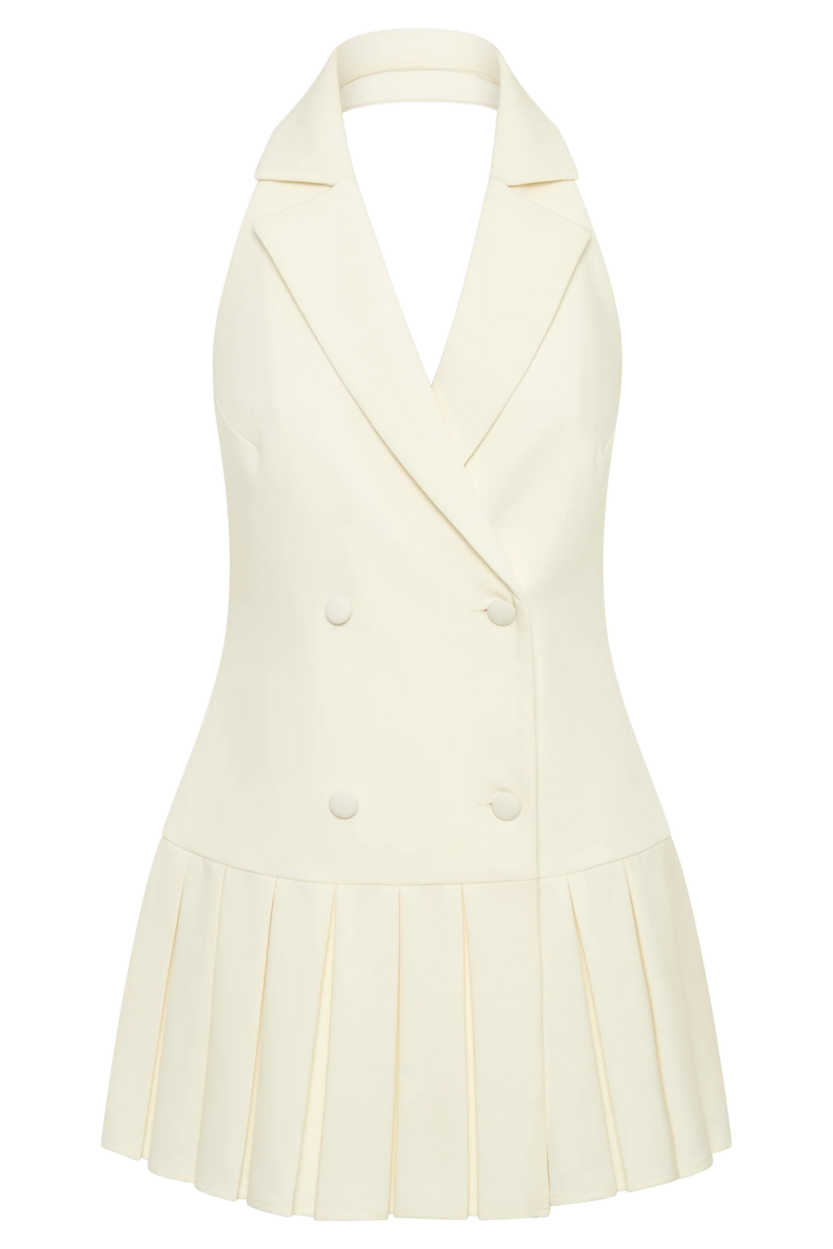 Antoinette Pleated Mini Dress Ivory