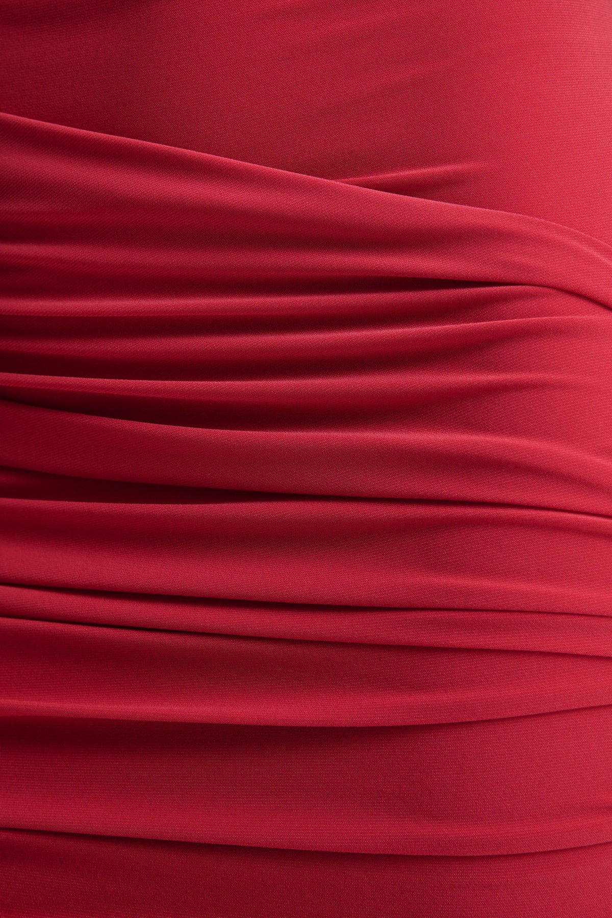 Aubrey Red High Neck Wrapped Mini Dress With Sash