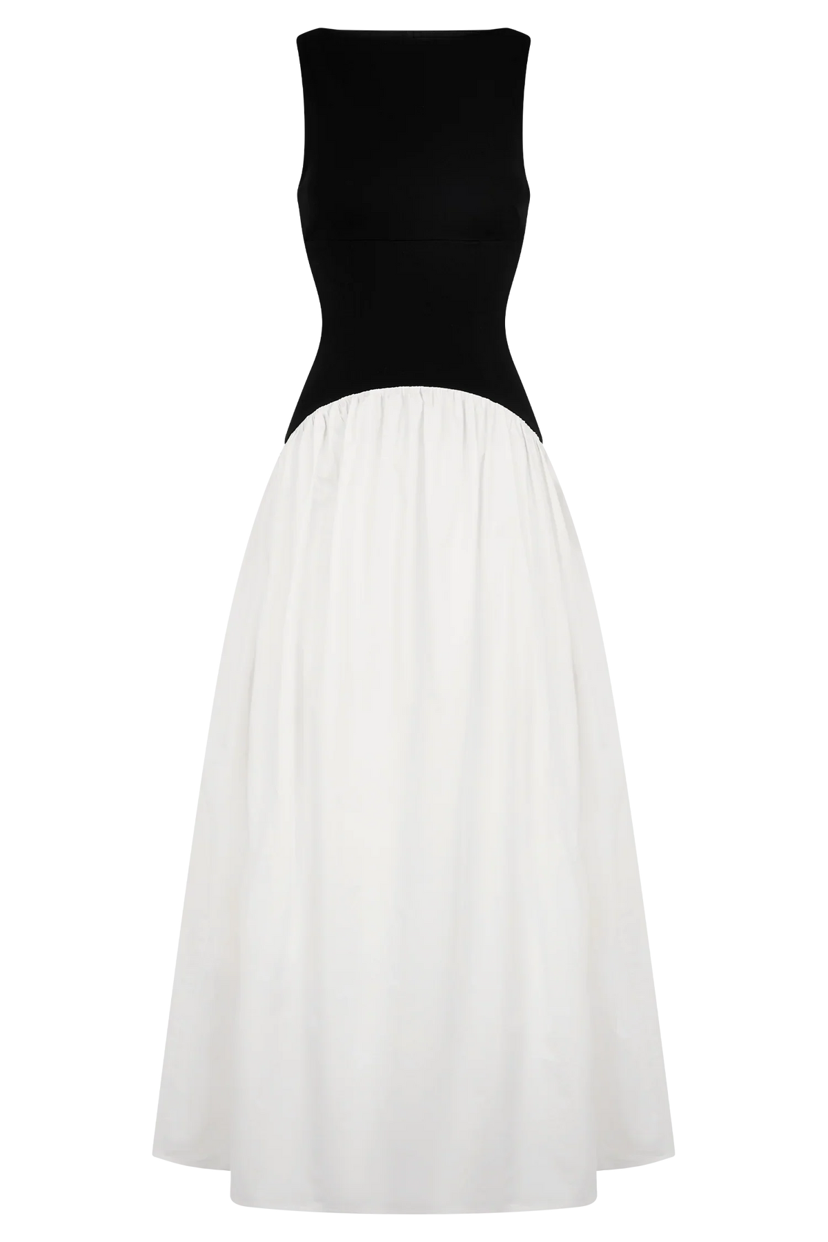 Acacia Contrast Sleeveless Maxi Dress Black White