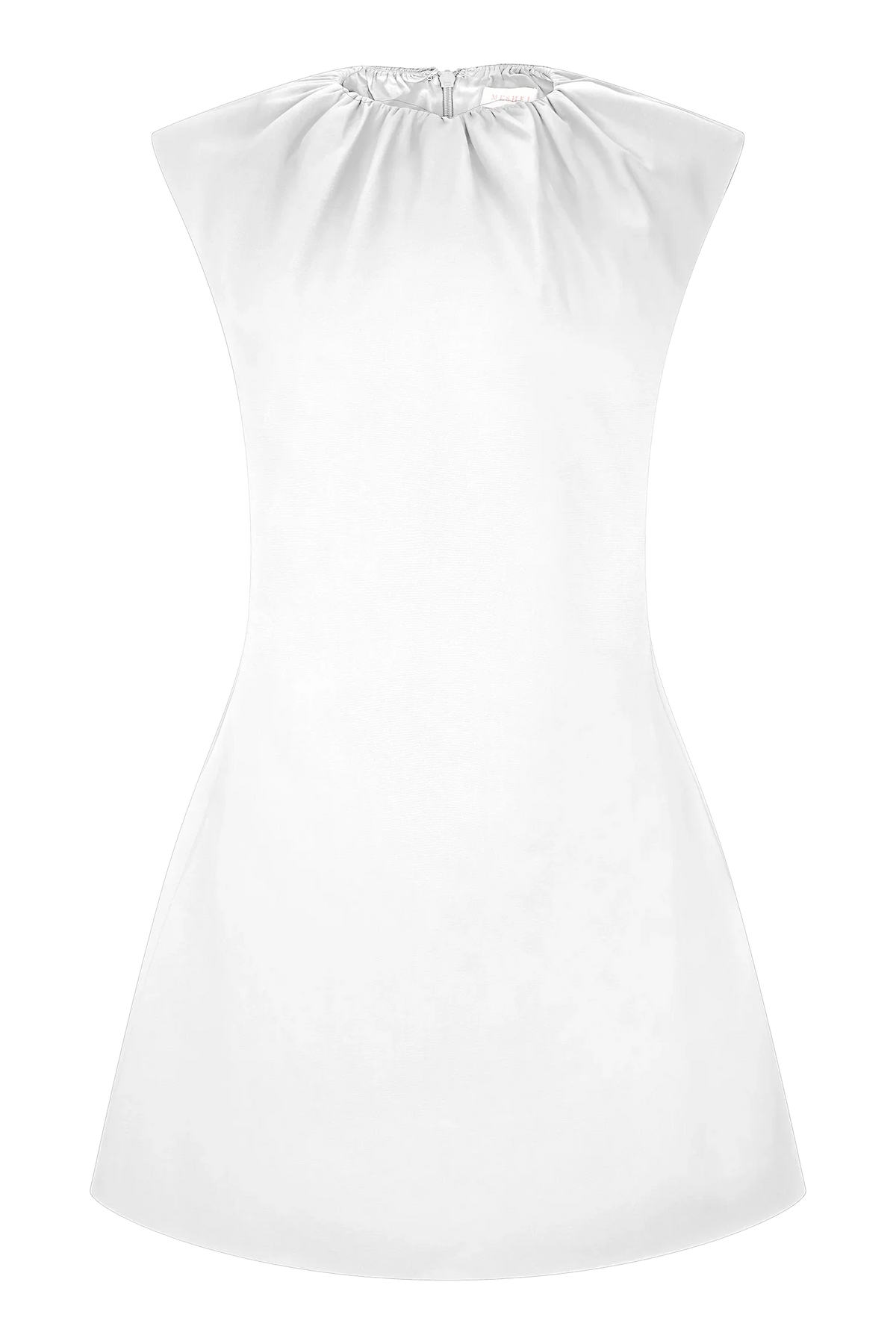 Ariana Pleated Neck Mini Dress Ivory
