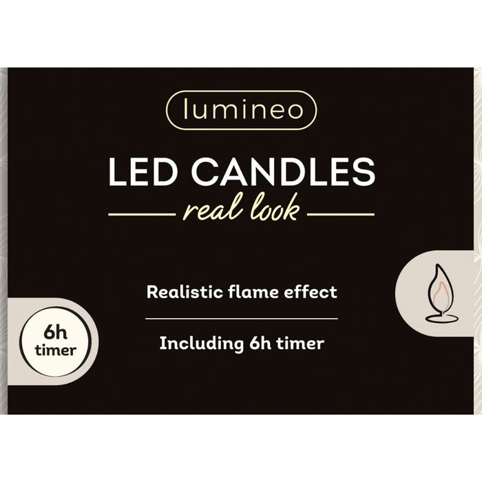 LED Realistic Dinner Wick Candle - Cream/Warm White