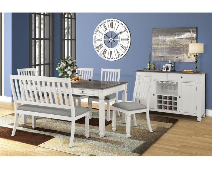 Lifestyle Furniture C1735D White & Gray collection room setting; this listing is the dining side chair