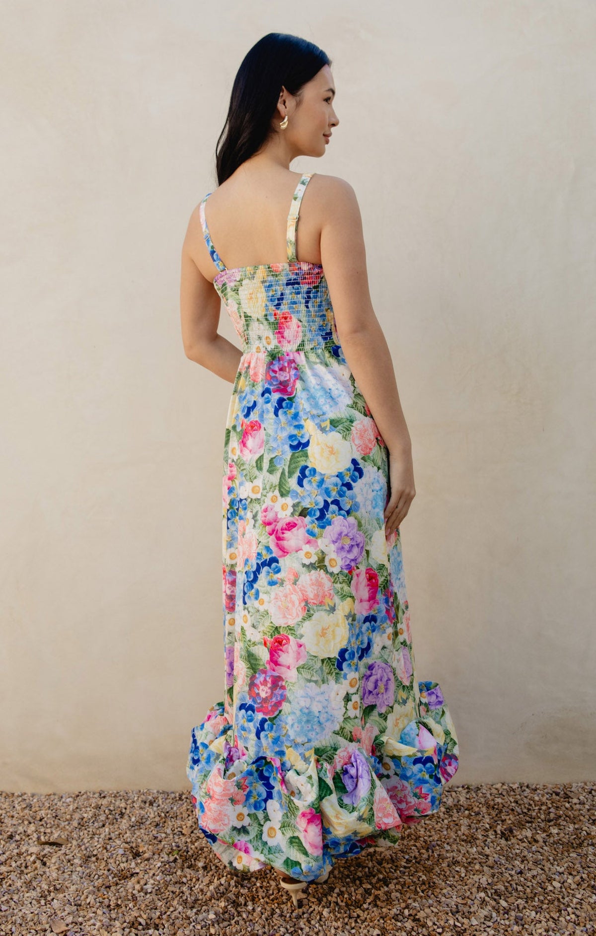 Rebecca Midi Dress ~ Flower Shop Taffeta