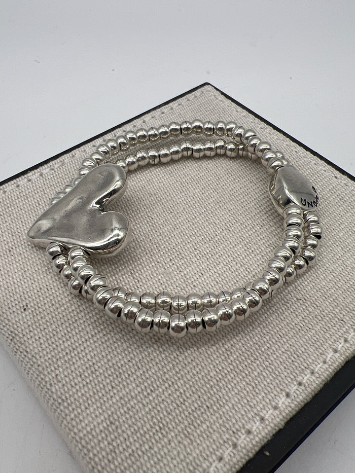 UNO DE 50 PALPITO SILVER DOUBLE BEAD STRAND BRACELET SIZE M