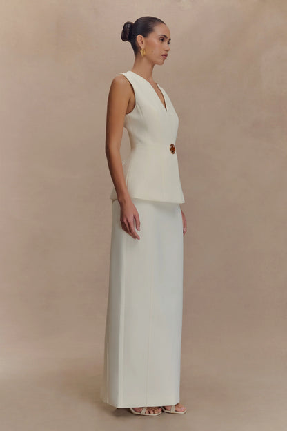 Angelie Suiting Vest Top Ivory