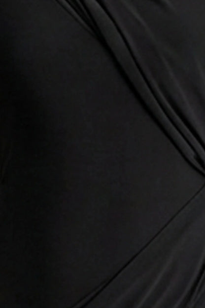 Aphra Black High Neck Maxi Dress With Cape Sleeve
