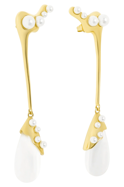 Adelaide Pearl Drop Earrings Gold