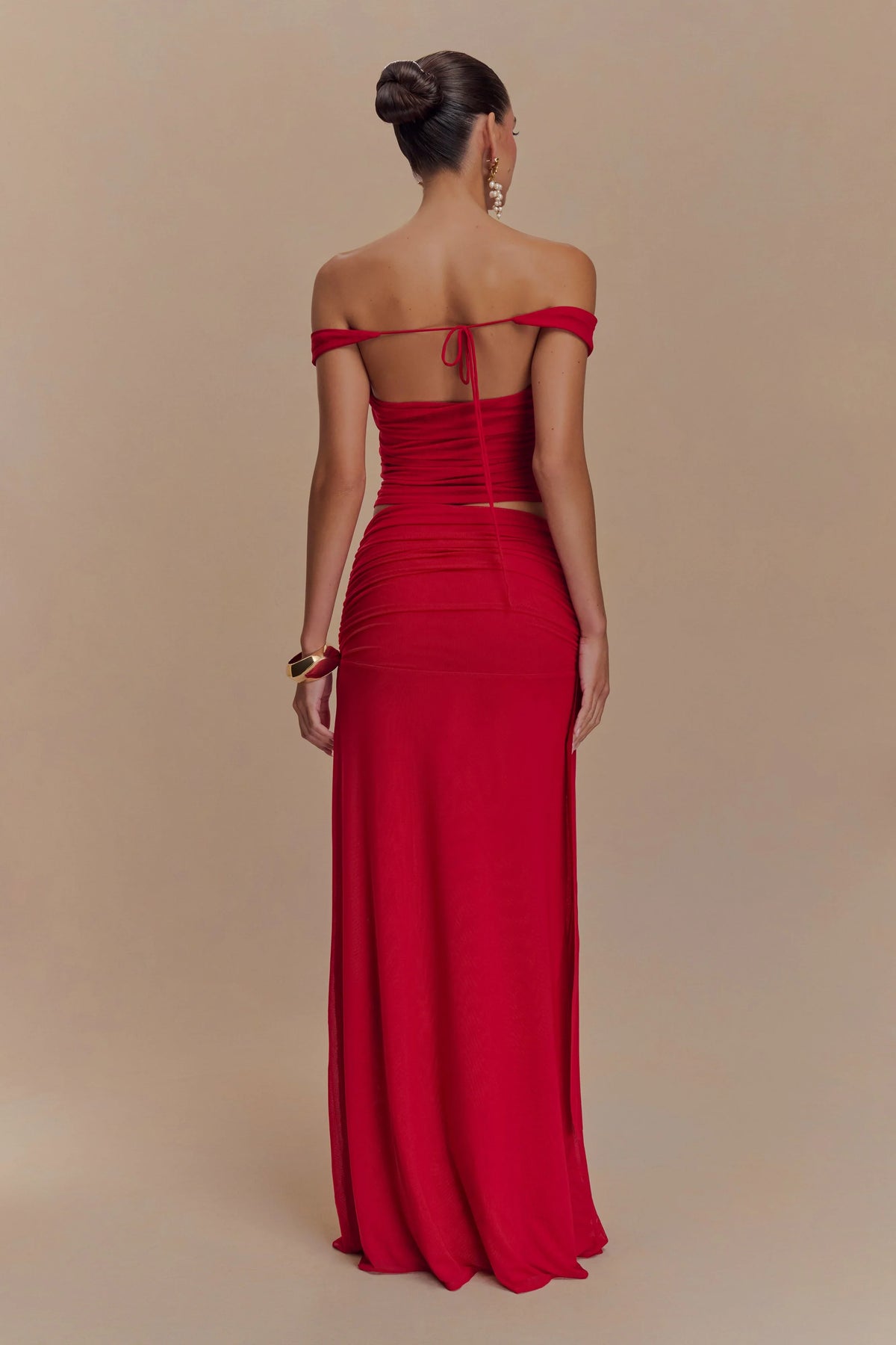 Arna Mesh Maxi Skirt Ruby