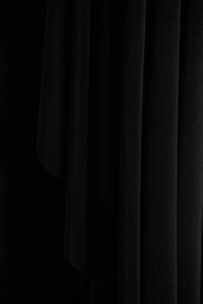 Briony Black Crew Neck Maxi Dress With Cape Sleeves