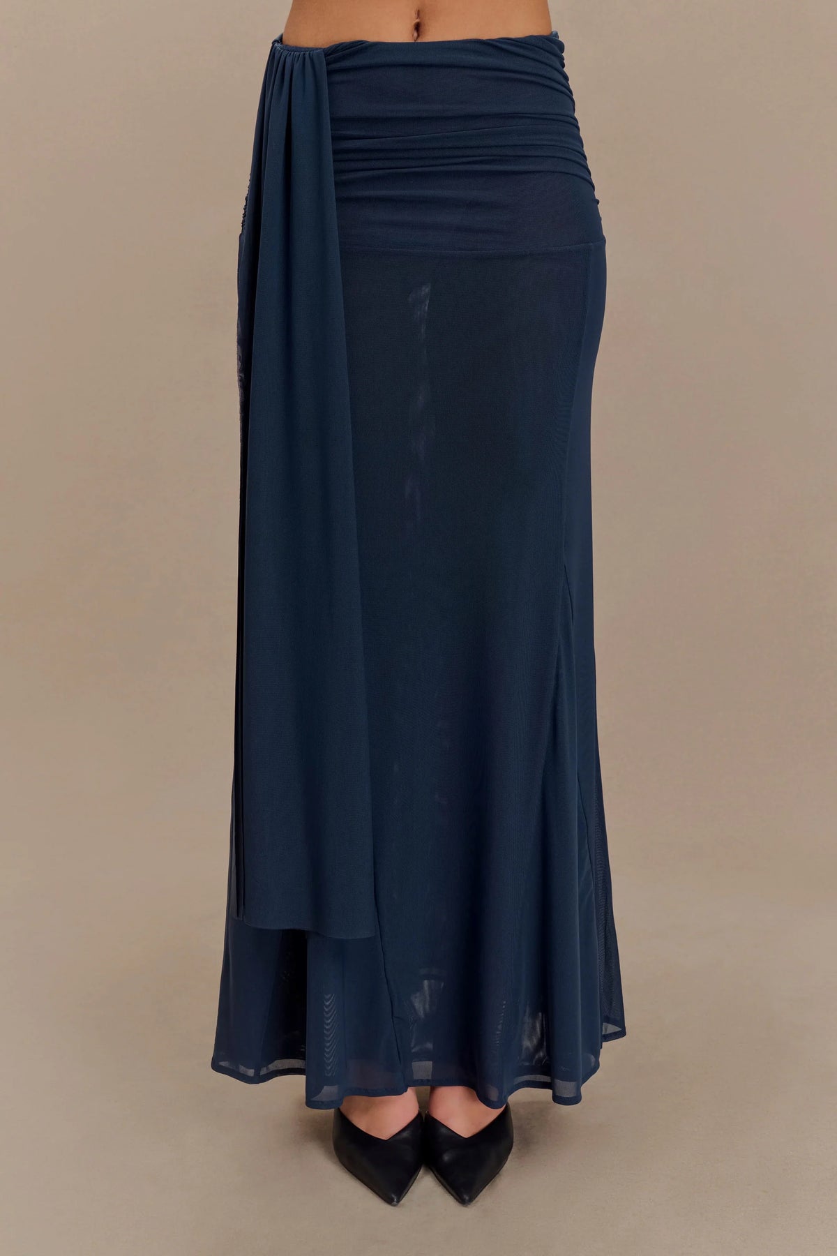 Arna Mesh Maxi Skirt Midnight Blue