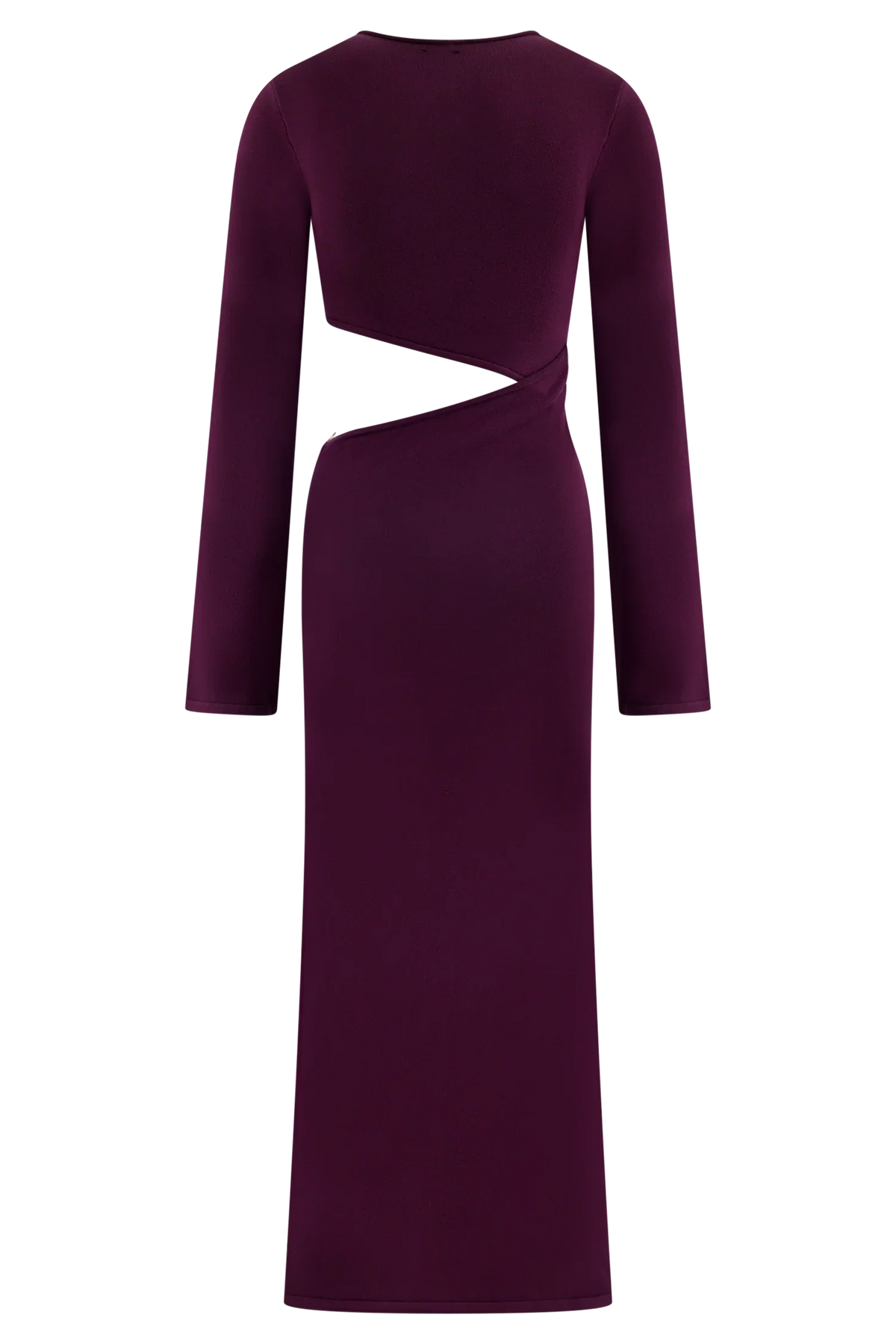 Azariah Long Sleeve Knit Midi Dress Plum