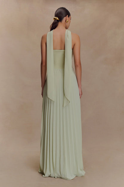 Caira Chiffon Scarf Maxi Dress Sage