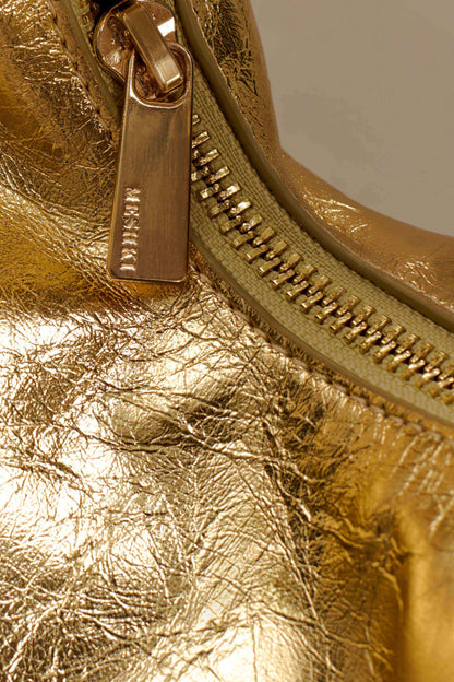Bristol Mini Croissant Leather Bag Gold
